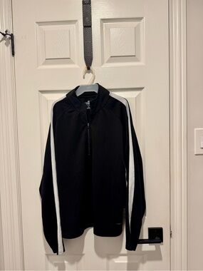 Russell Athletic Black Quarter-Zip Pullover with White Logo